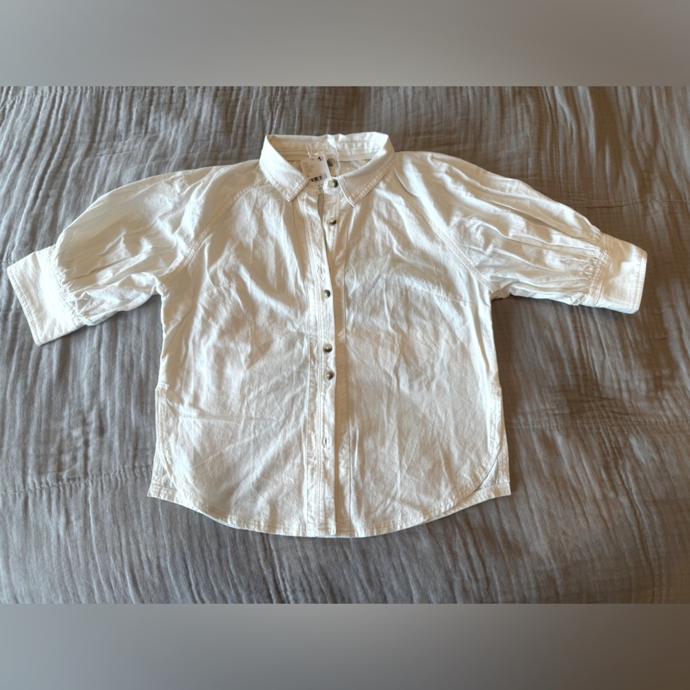 Free People White Shirt with Buttons